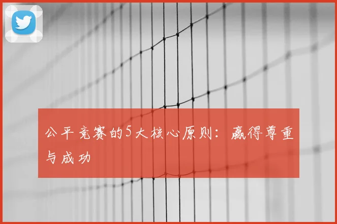 公平竞赛的5大核心原则：赢得尊重与成功